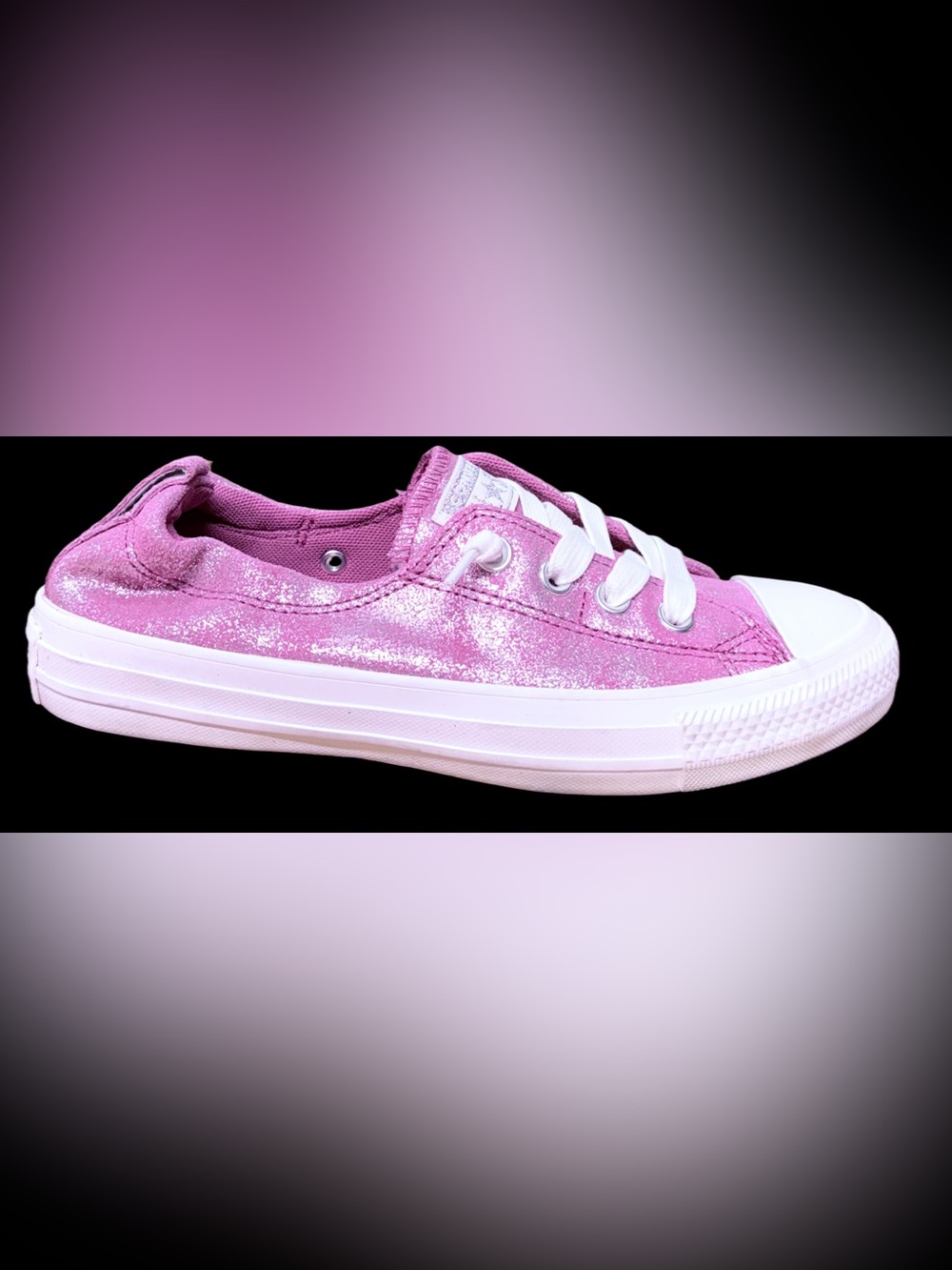 Converse Pink Glitter Low-Top Sneakers with White Accents - Picture 4 of 8
